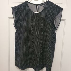 Jasmine & Juliana Black & White Polka Dot Blouse Size Medium
